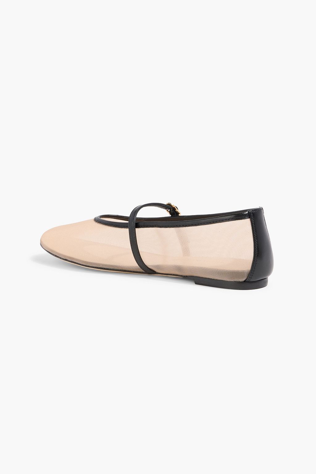STUART WEITZMAN Bareitall leather-trimmed mesh Mary Jane flats