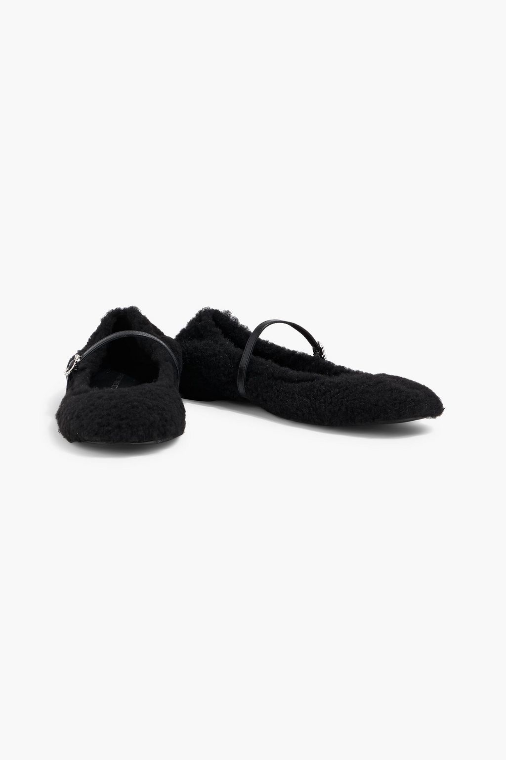 STUART WEITZMAN Lennox shearling Mary Jane flats