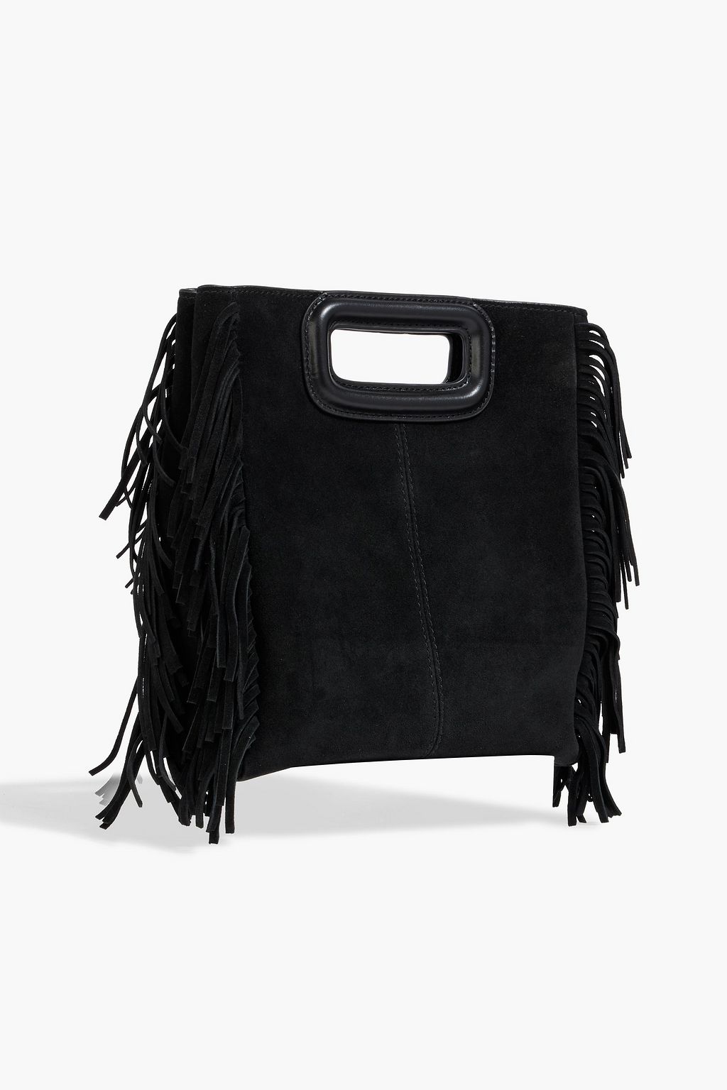 MAJE Studded fringed suede cross-body bag