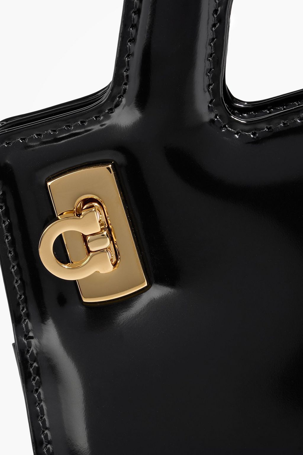 FERRAGAMO Wanda glossed-leather tote