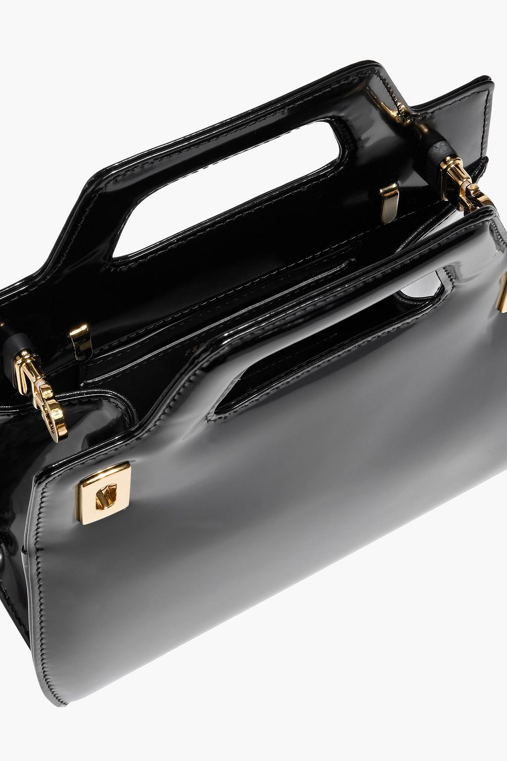FERRAGAMO Wanda glossed-leather tote