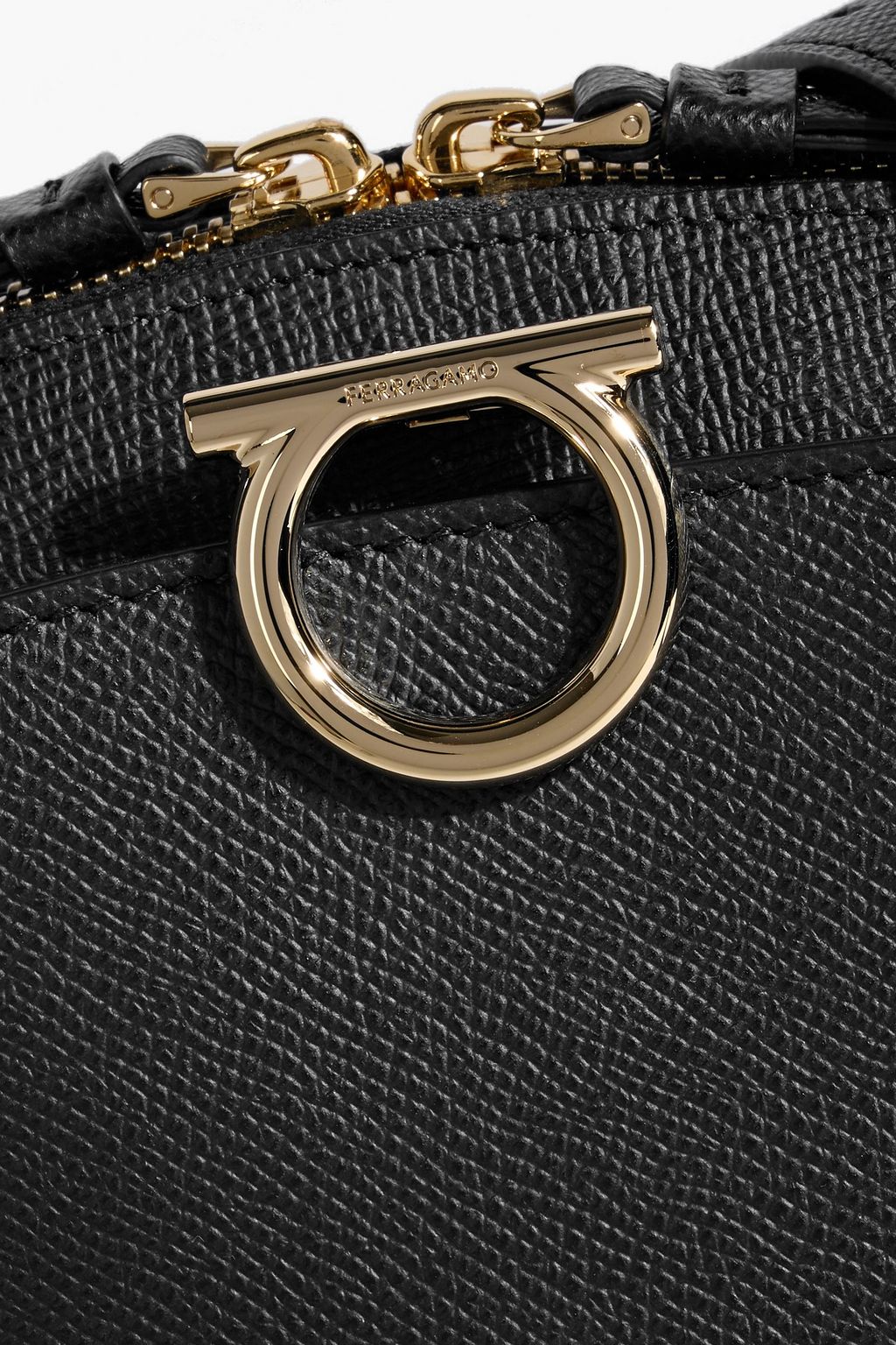 FERRAGAMO Gancini textured-leather tote