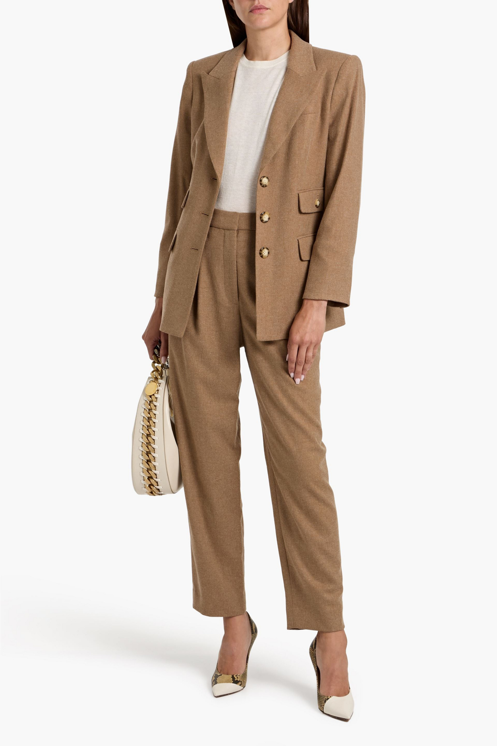 Veronica Beard Netta flannel tapered pants