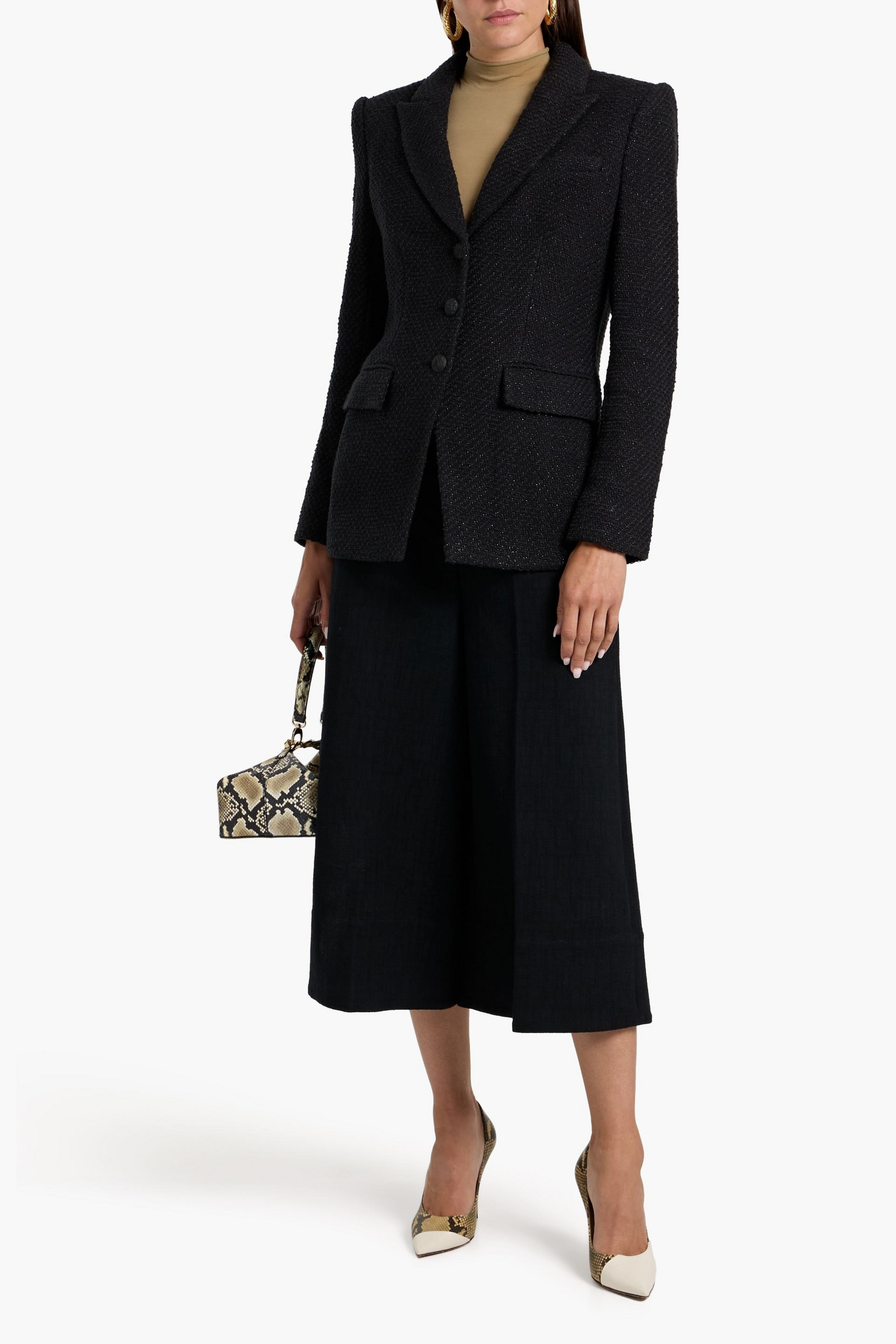 Veronica Beard Orlane Dickey metallic cotton-blend tweed blazer