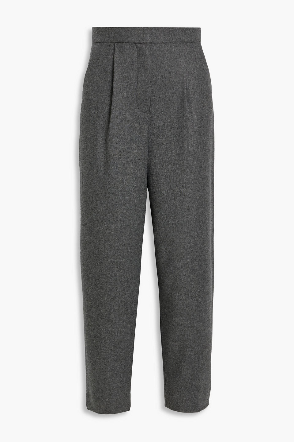 Veronica Beard Netta Flannel Tapered Pants In Gray