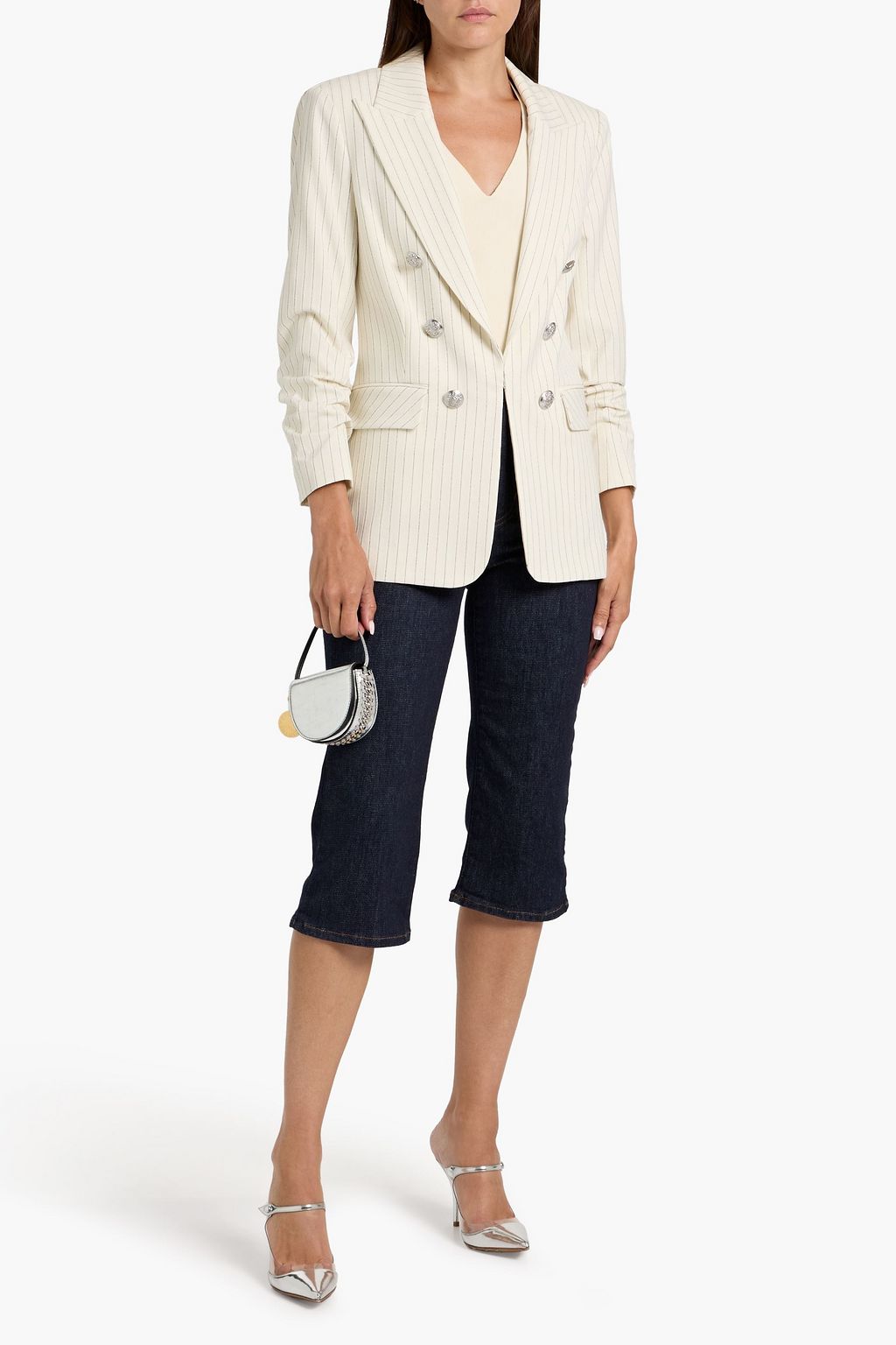 VERONICA BEARD Beacon Dickey pinstriped jacquard blazer