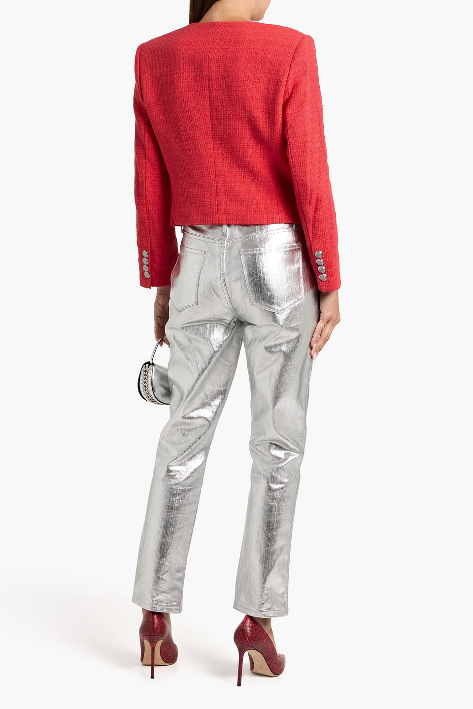 Veronica Beard Nathan Cotton-blend Tweed Jacket In Orange