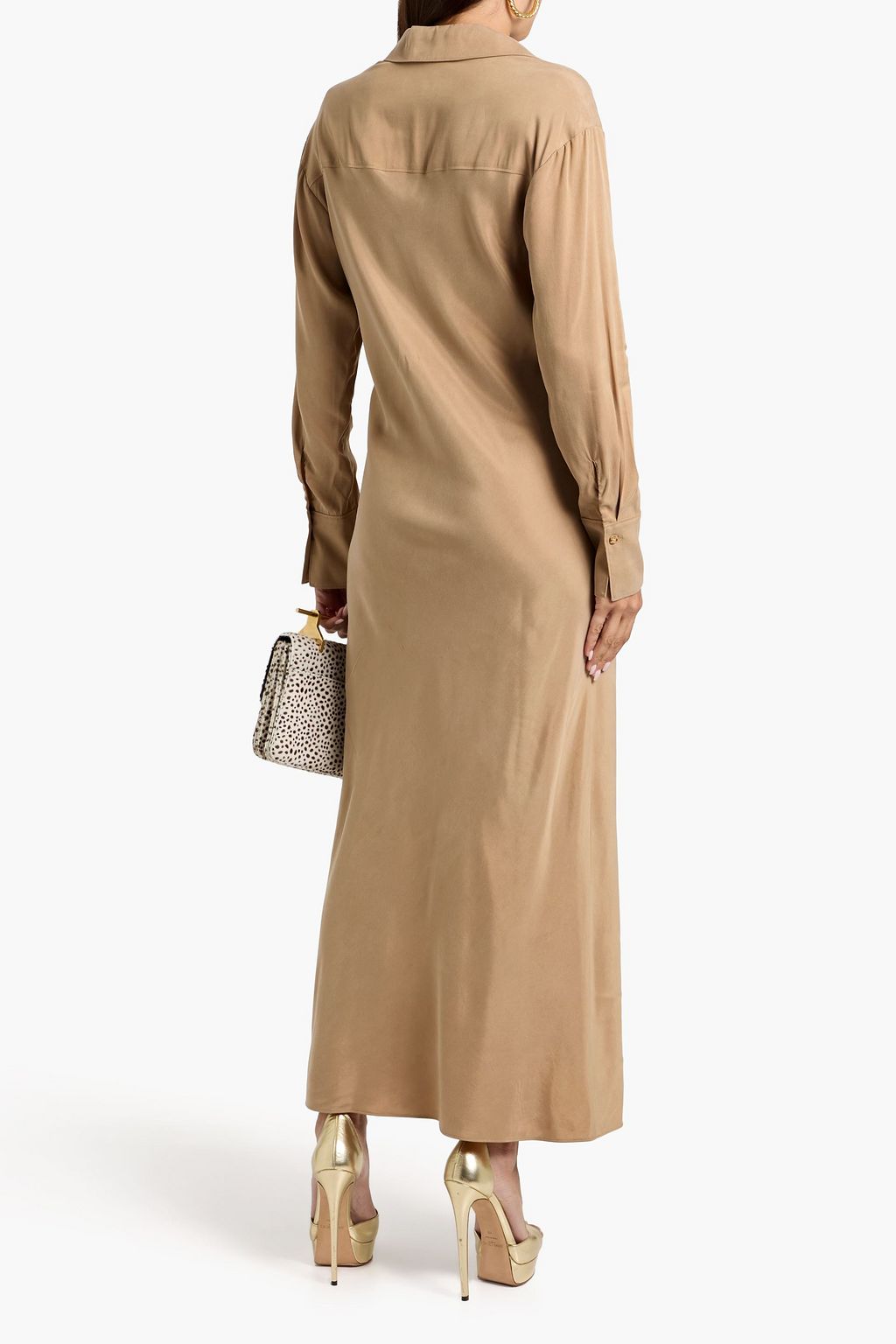 VERONICA BEARD Liberty washed cupro-blend maxi shirt dress