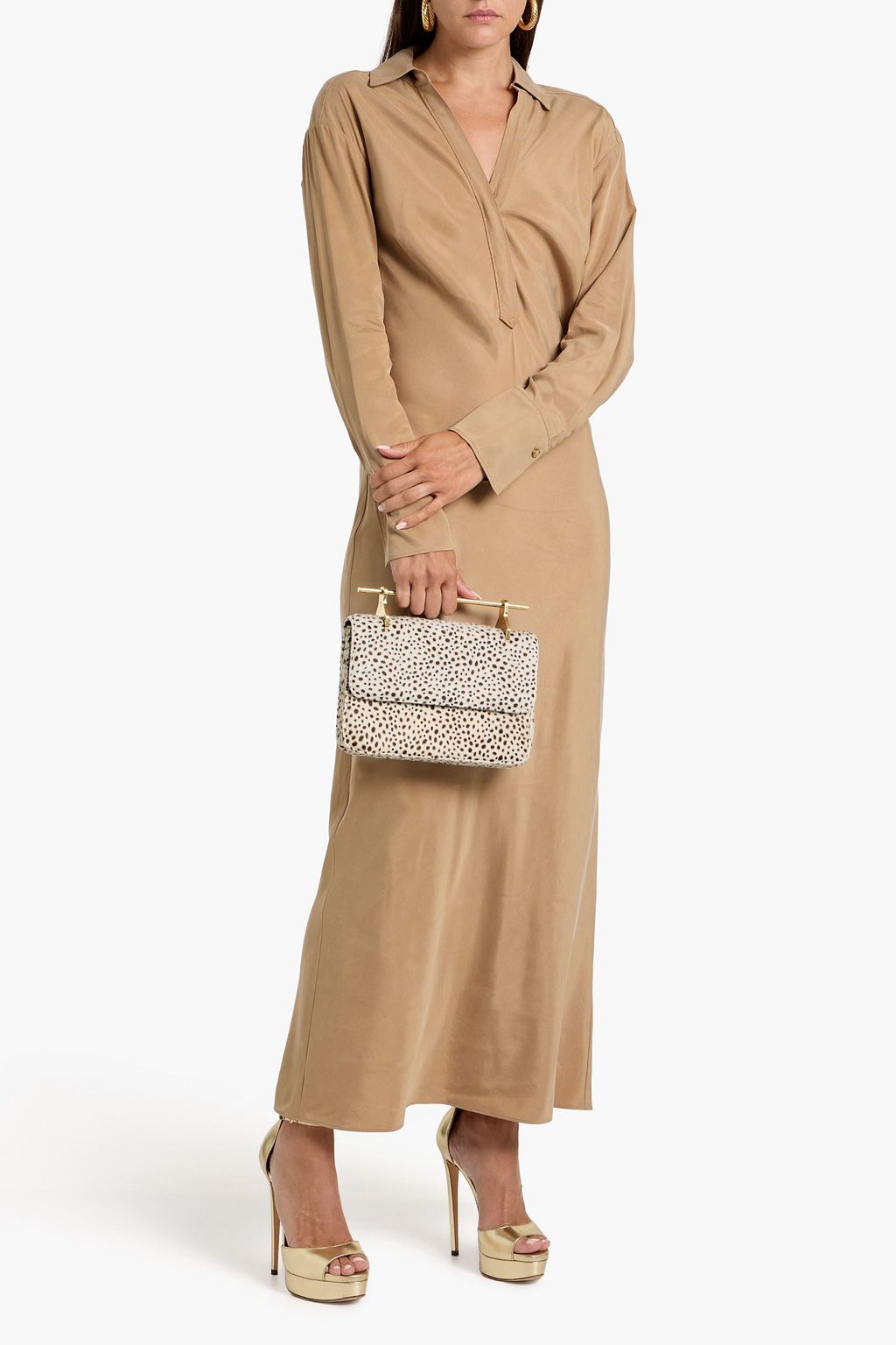 VERONICA BEARD Liberty washed cupro-blend maxi shirt dress