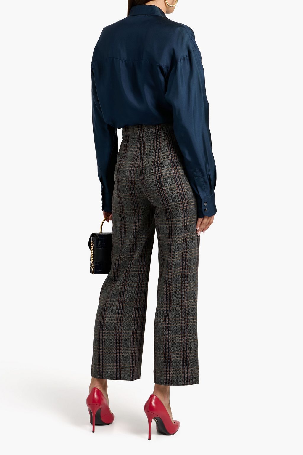 VERONICA BEARD Netta checked tweed straight-leg pants