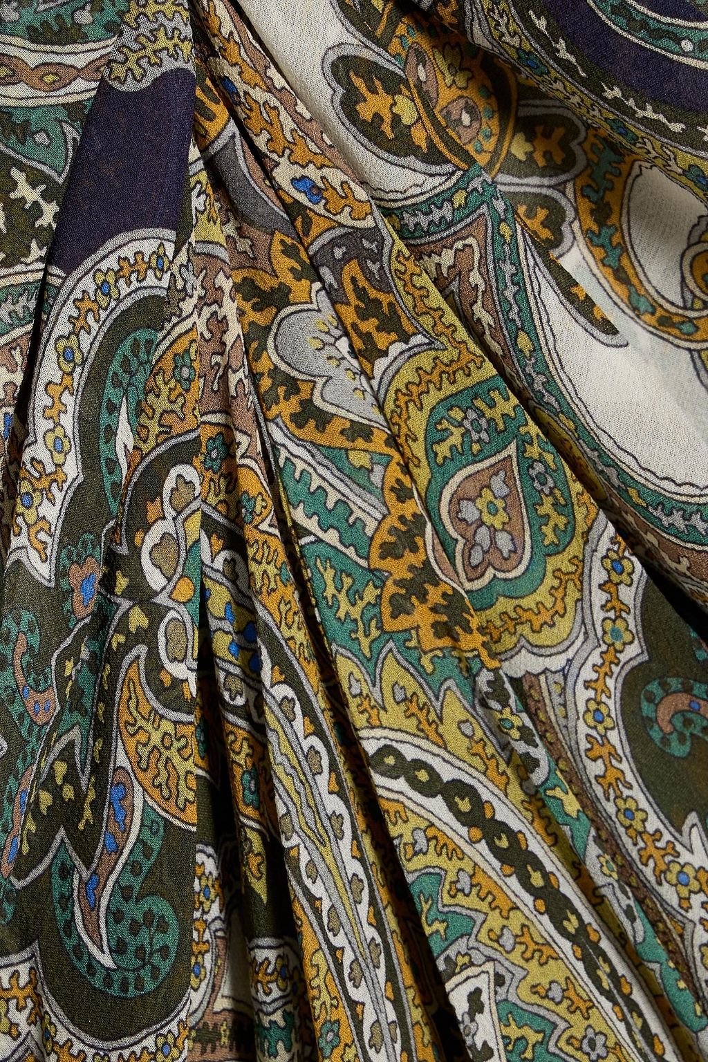 VERONICA BEARD Sira ruched paisley-print silk-chiffon maxi skirt