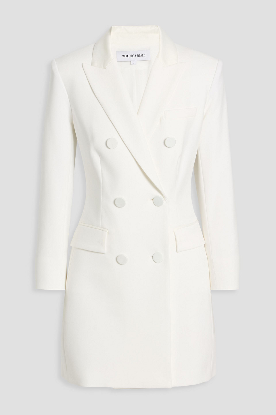 Veronica Beard Elianna Crepe Mini Tuxedo Dress In White