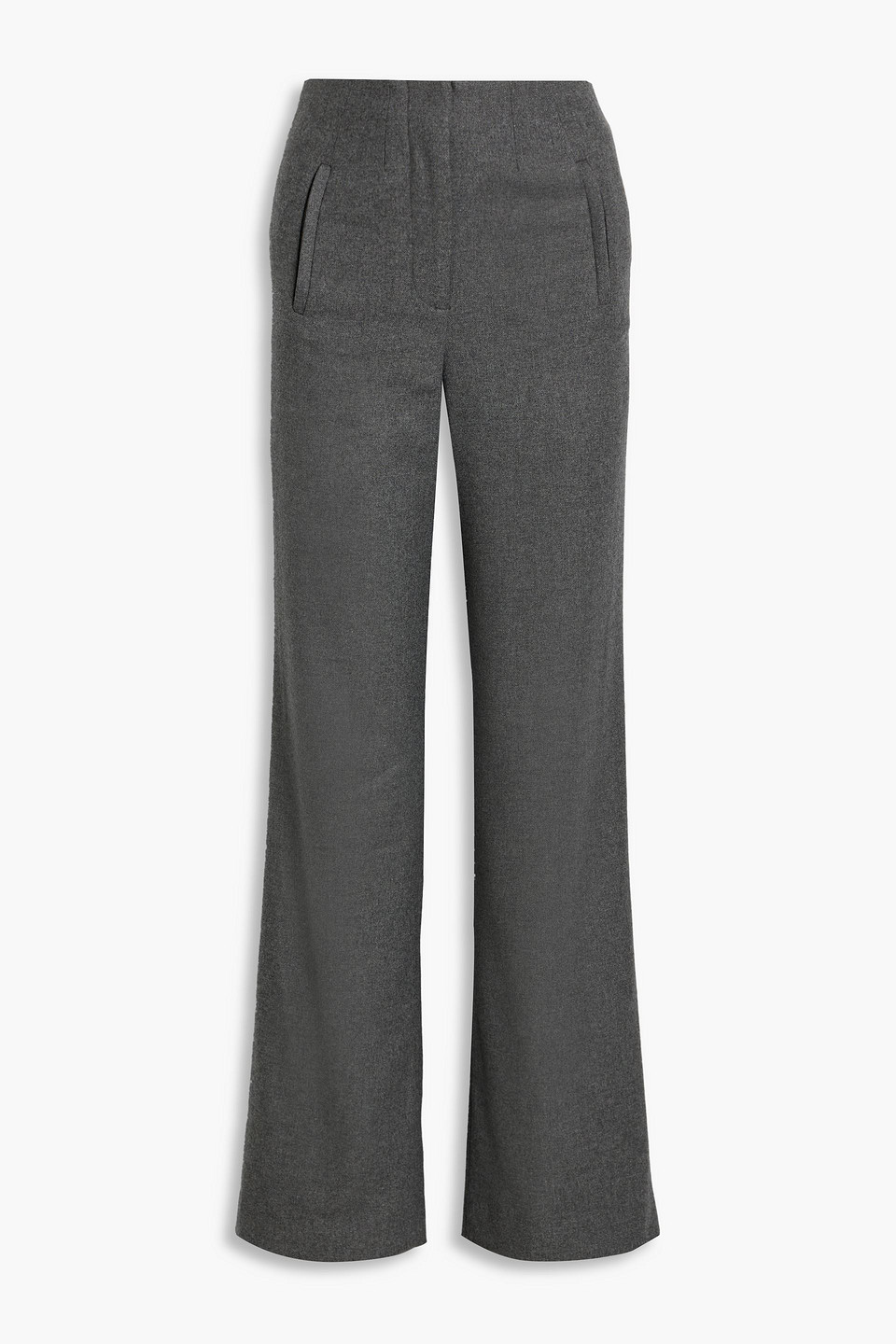 Veronica Beard Jude Flannel Bootcut Pants In Gray
