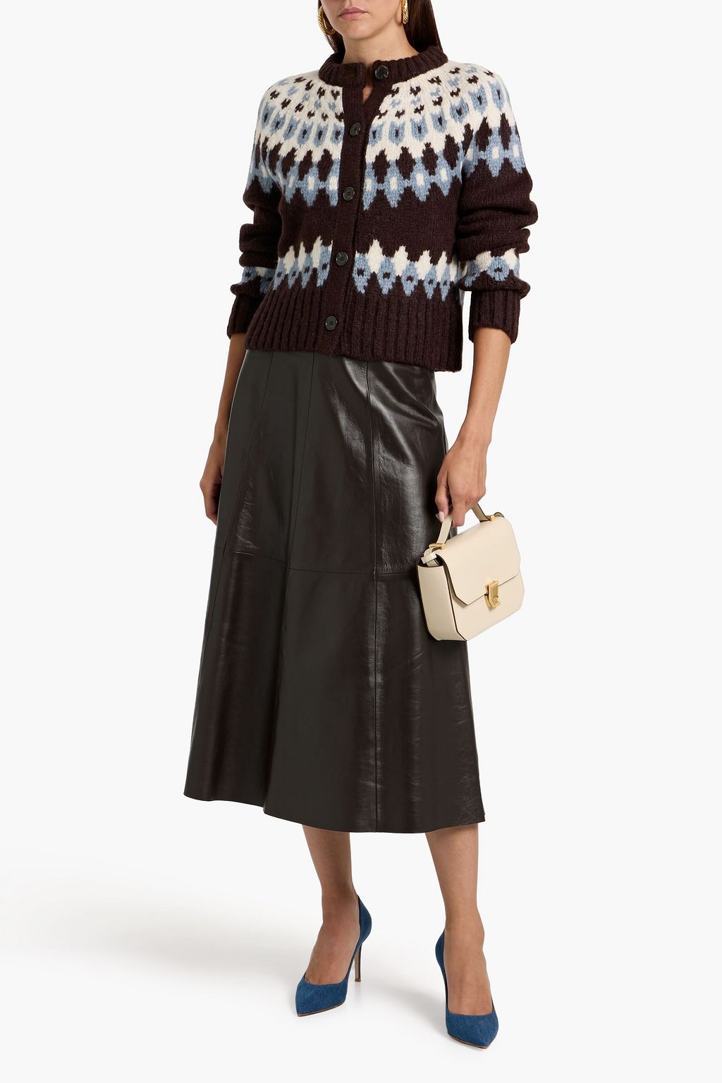 VERONICA BEARD Christina Fair Isle alpaca-blend cardigan