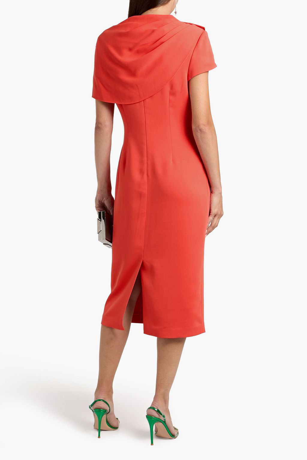 BADGLEY MISCHKA Draped crepe midi dress