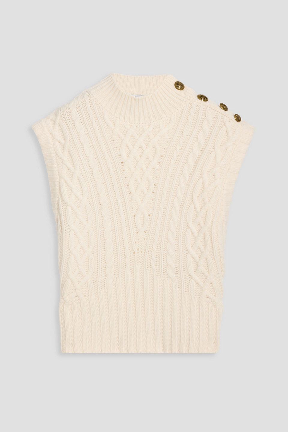 Veronica Beard Holton Cable-knit Wool Vest In White