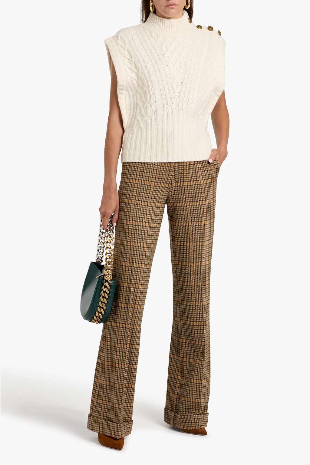 VERONICA BEARD Holton cable-knit wool turtleneck vest