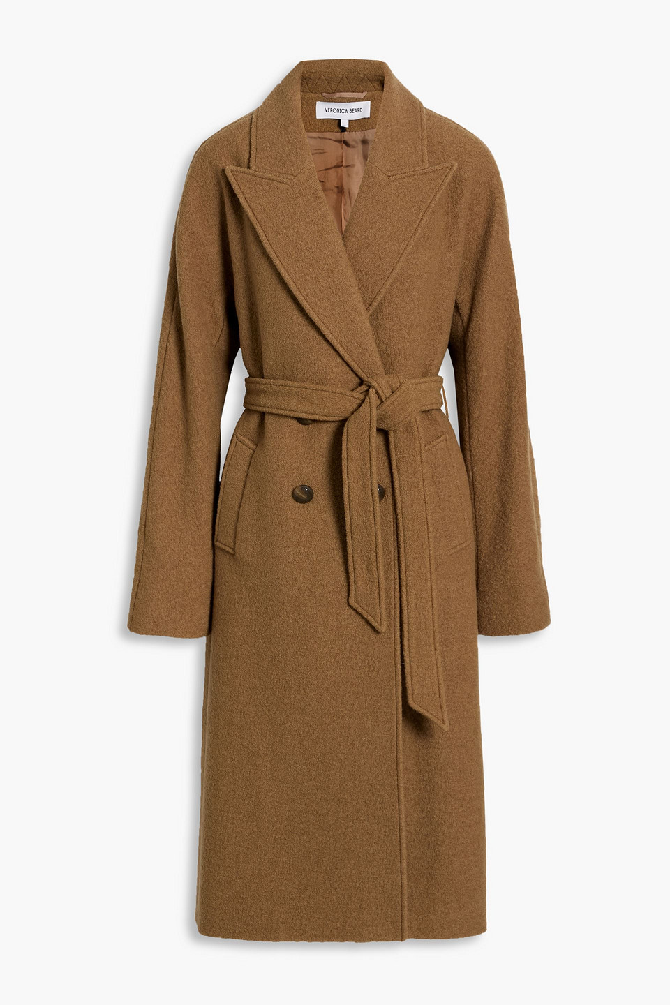 Veronica Beard Della Dickey Double-breasted Wool Coat In Brown