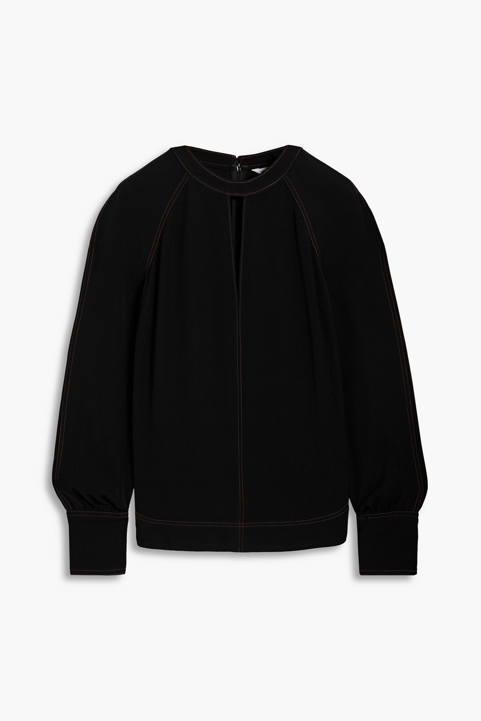 Veronica Beard Tena Cutout Cady Blouse In Black