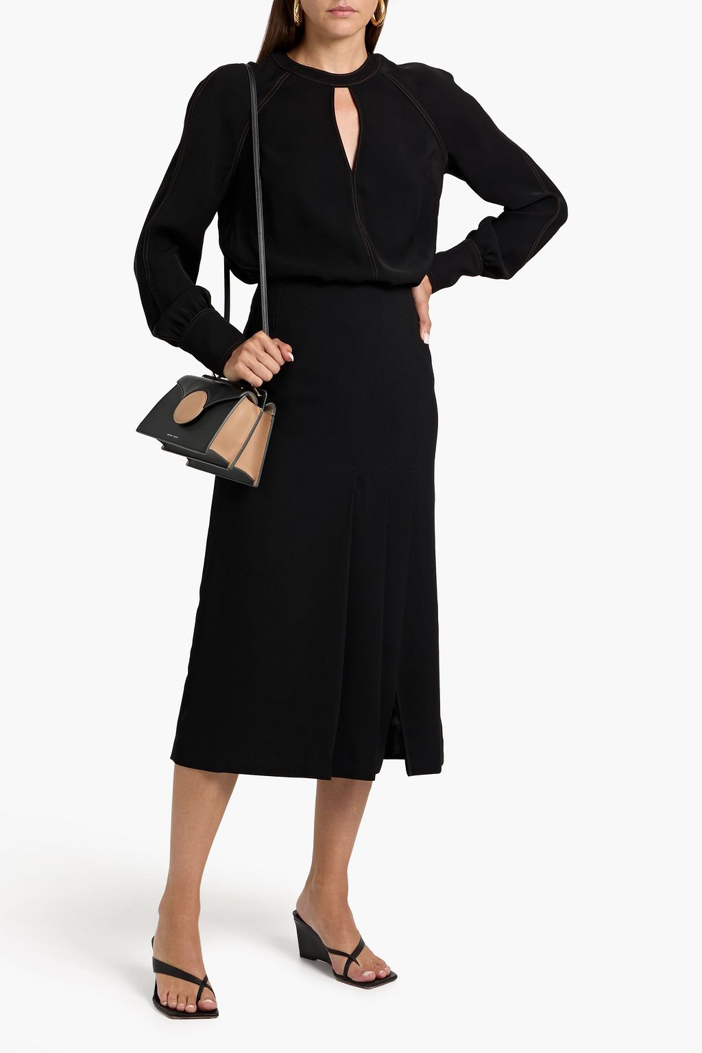 VERONICA BEARD Tena cutout cady blouse