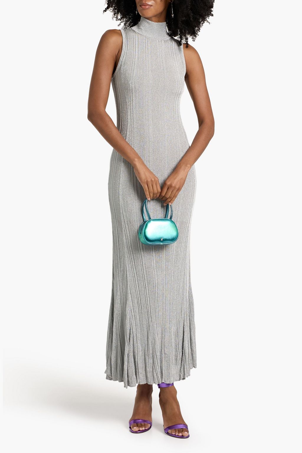 A.L.C. Arden metallic ribbed-knit maxi dress
