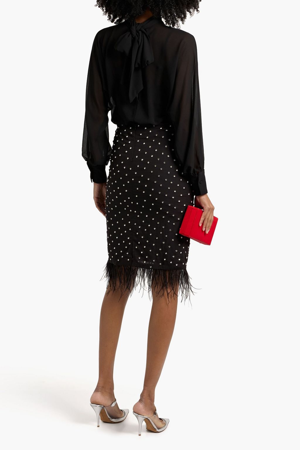MIKAEL AGHAL Tie-neck chiffon blouse