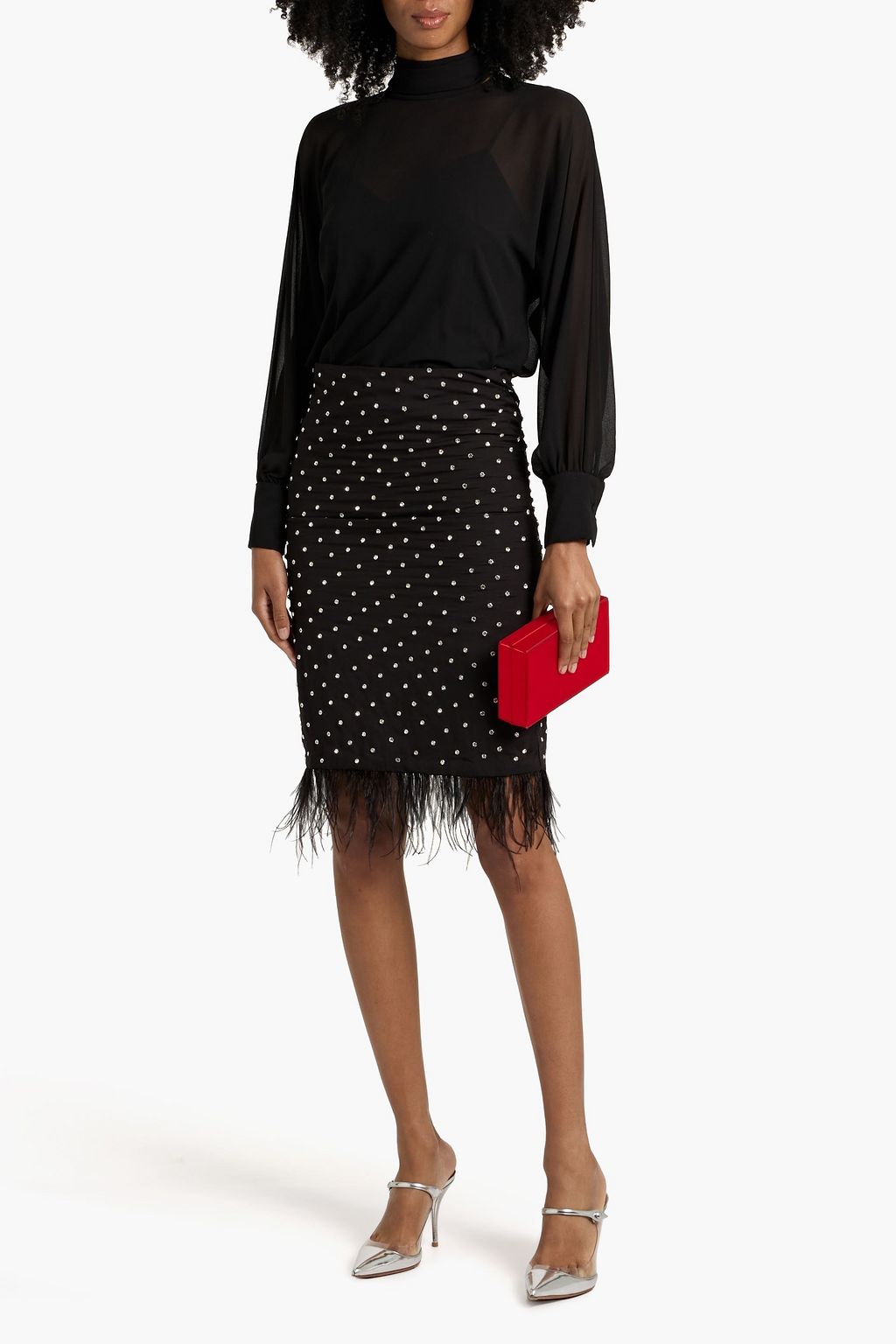 MIKAEL AGHAL Tie-neck chiffon blouse