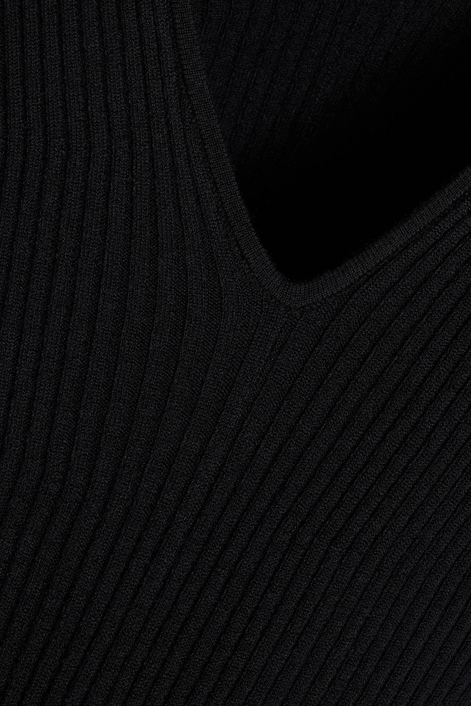 A.l.c Keaton Ribbed Merino Wool-blend Midi Dress In Black