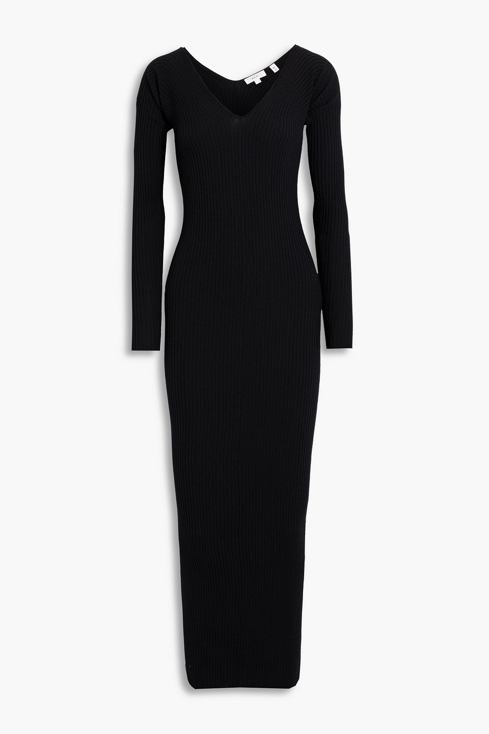 A.l.c Keaton Ribbed Merino Wool-blend Midi Dress In Black