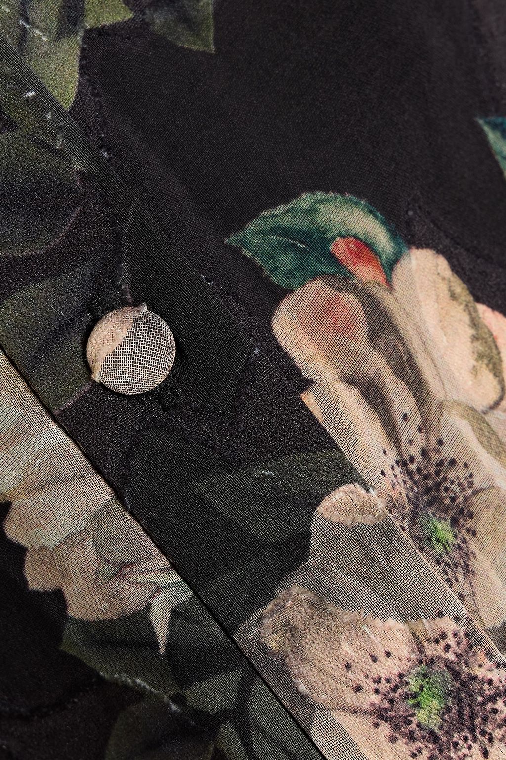 MIKAEL AGHAL Pussy-bow floral-print fil coupé chiffon blouse