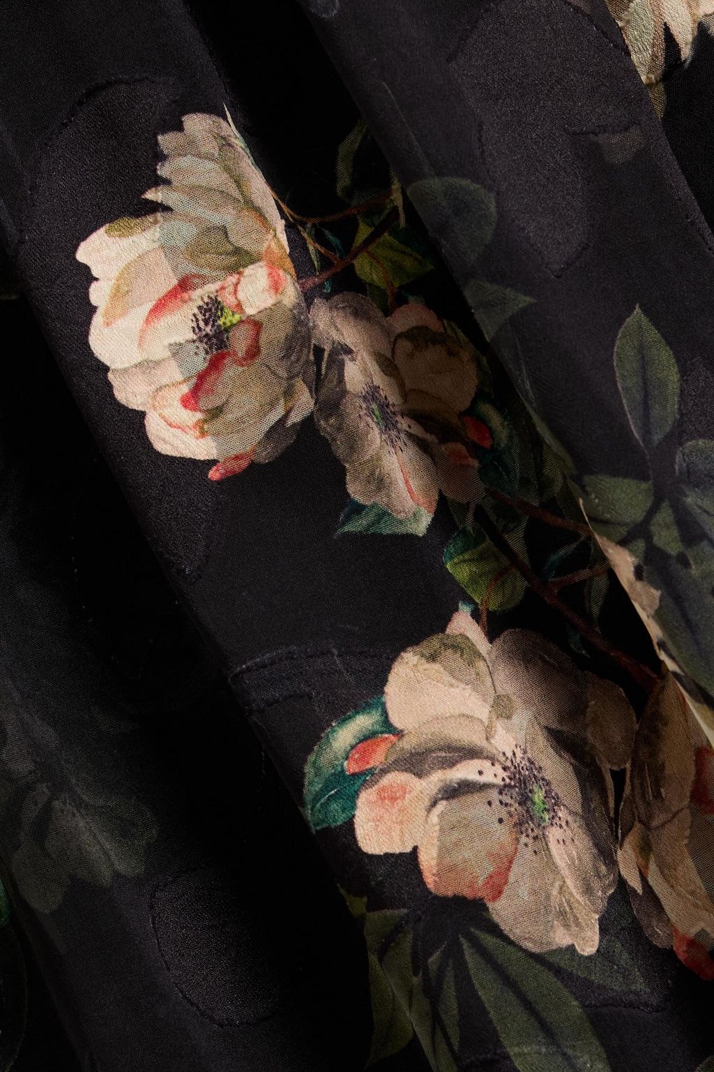 MIKAEL AGHAL Floral-print fil coupé chiffon skirt