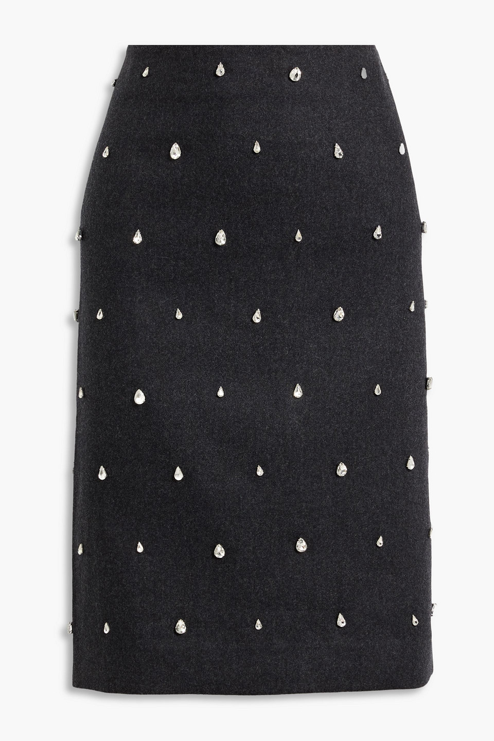 A.l.c Opal Crystal-embellished Wool-blend Felt Pencil Skirt In Black