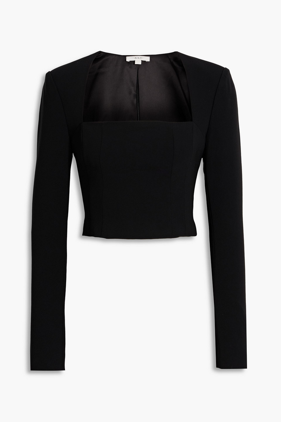 A.l.c Cropped Crepe Top In Black
