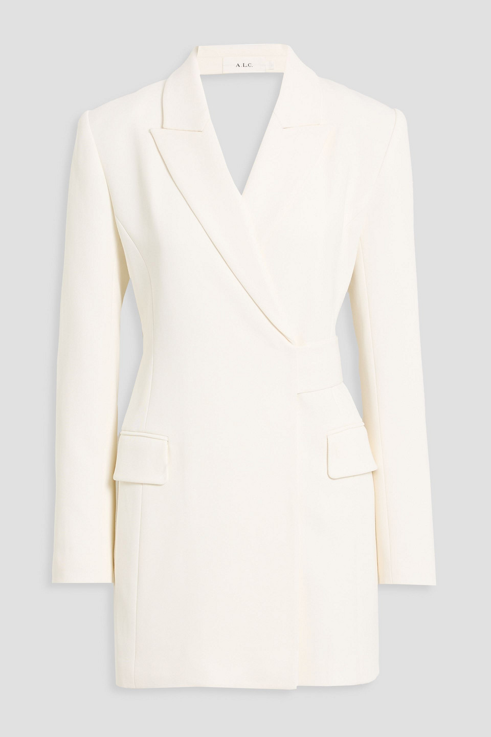 A.l.c Mara Cutout Wool-blend Twill Mini Tuxedo Dress In White