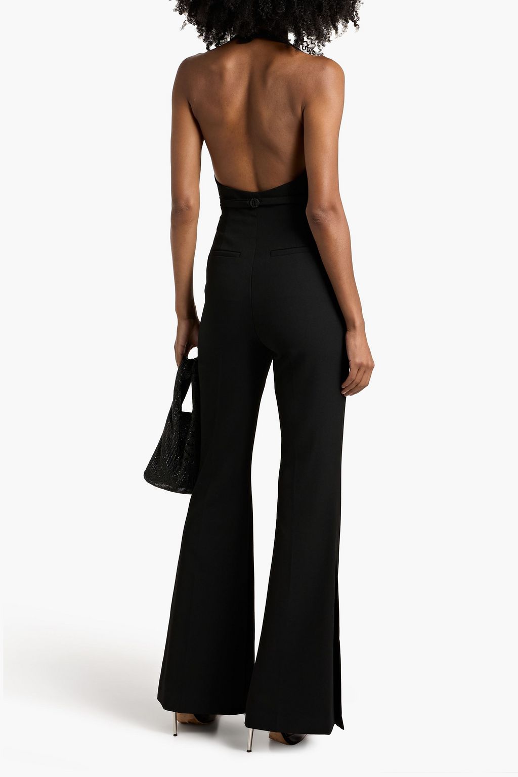 A.L.C. Twill halterneck flared jumpsuit