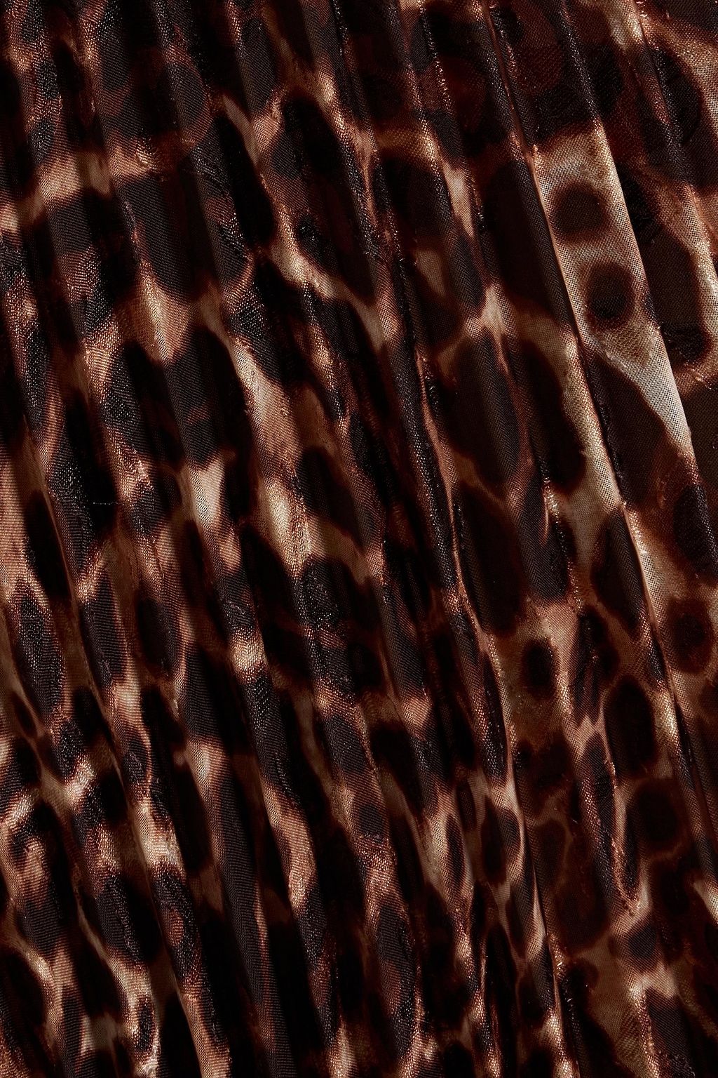 MIKAEL AGHAL Pleated leopard-print fil coupé chiffon midi skirt