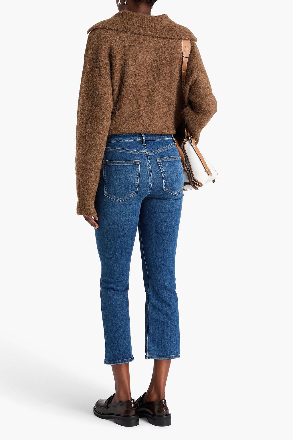 FRAME Le Crop Mini Boot faded high-rise bootcut jeans