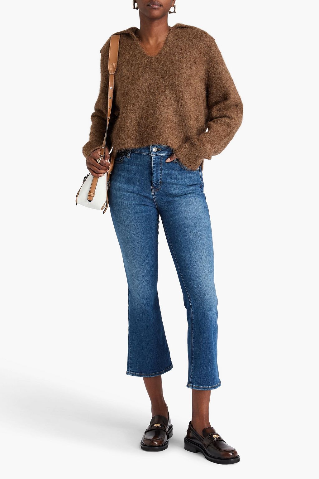 FRAME Le Crop Mini Boot faded high-rise bootcut jeans