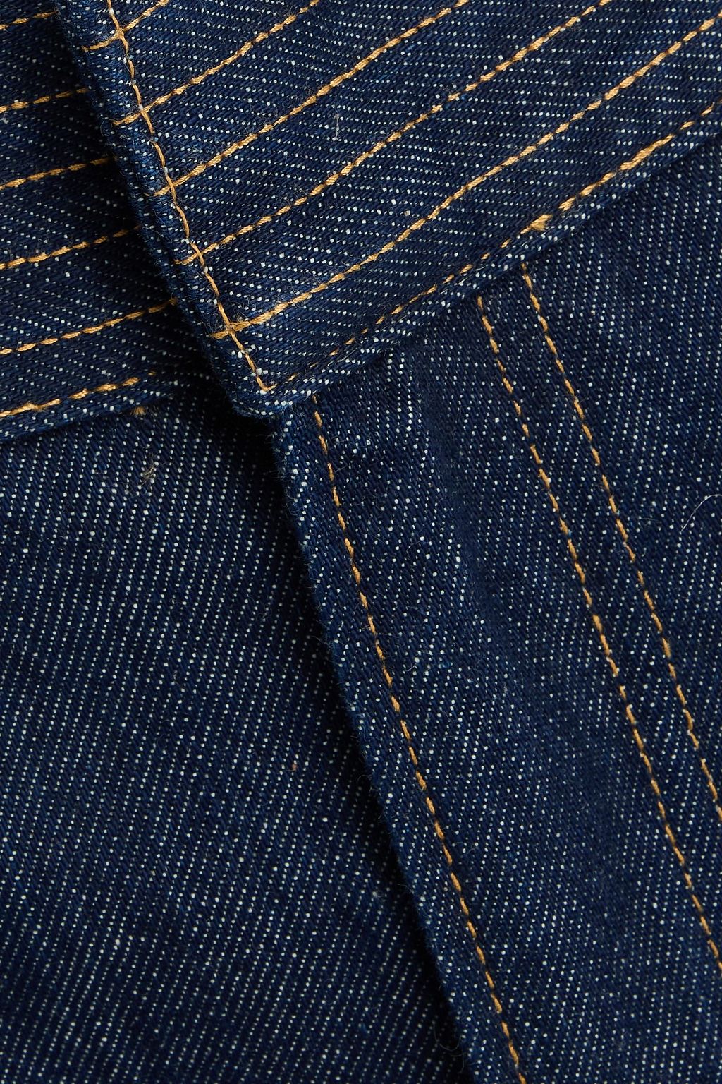 FRAME The Trapunto topstitched high-rise wide-leg jeans