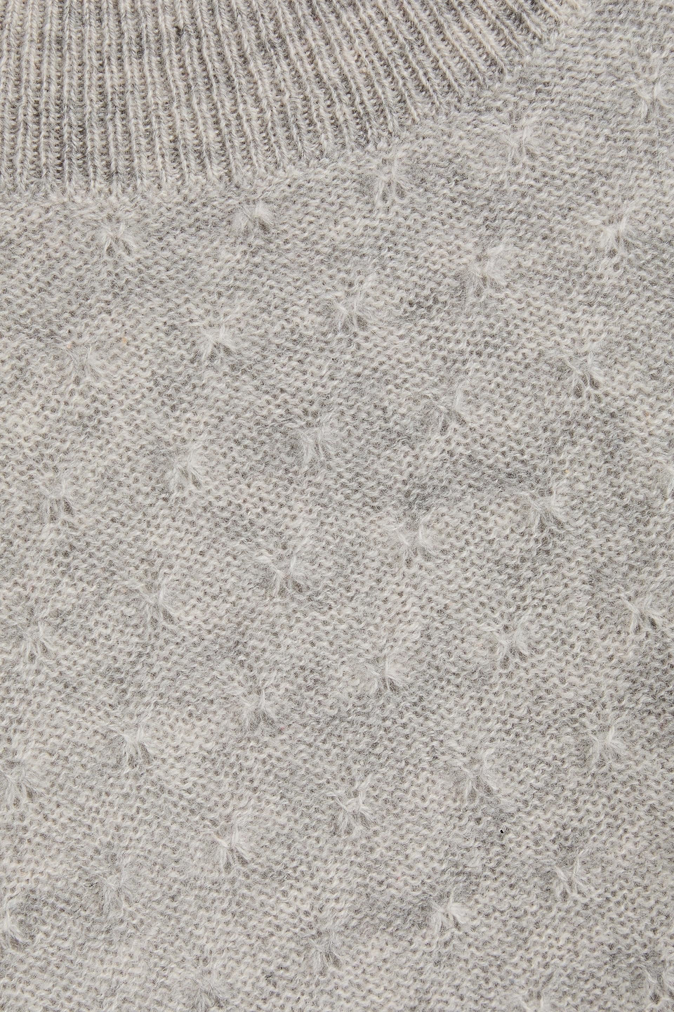 Frame Pointelle-knit Cashmere Sweater In Gray