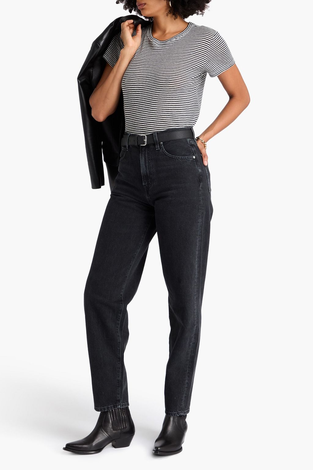 FRAME The Narrow high-rise tapered jeans