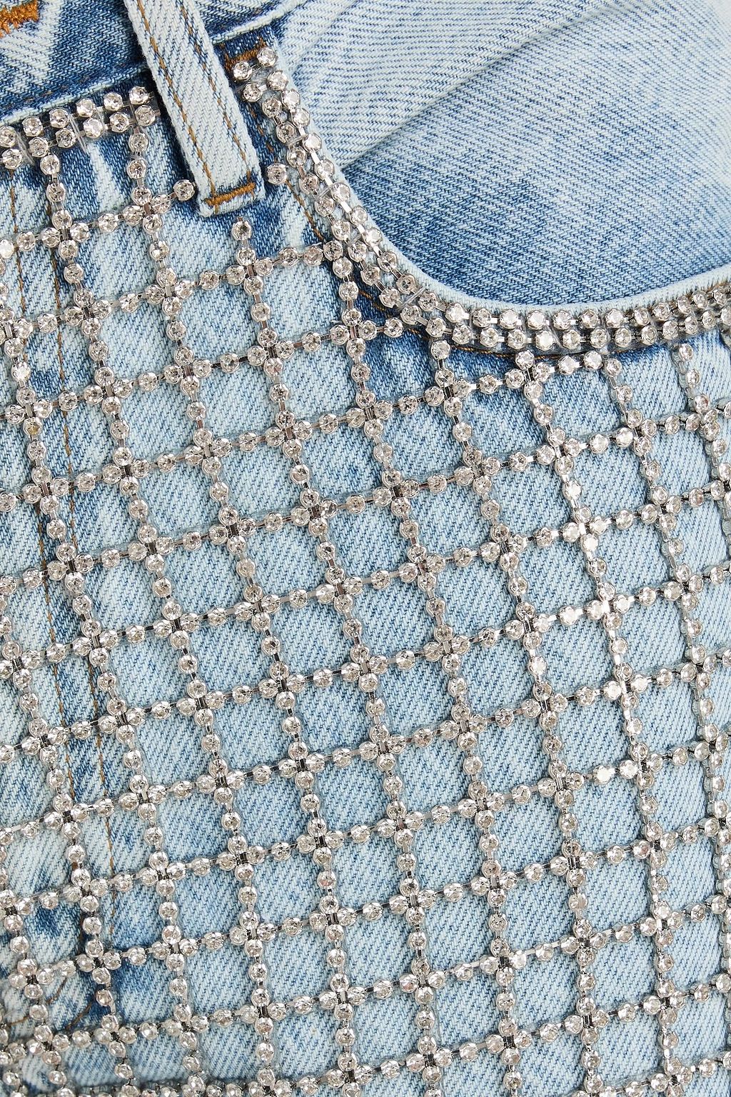 FRAME The Showgirl crystal-embellished high-rise straight-leg jeans