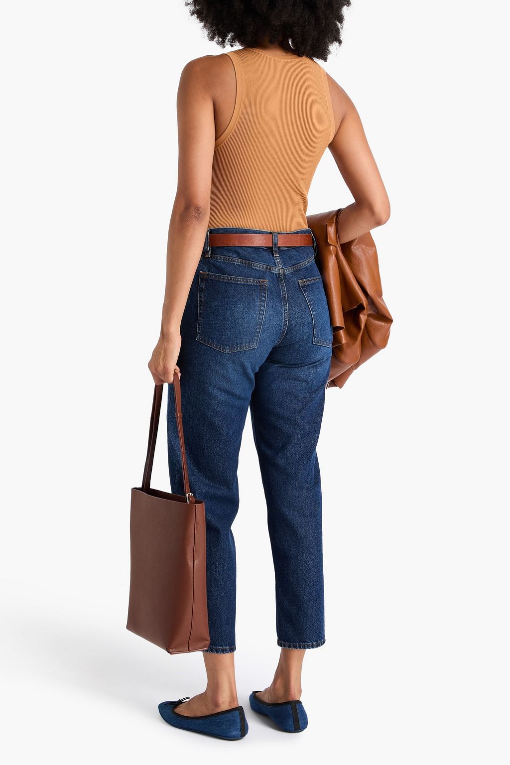 FRAME The Candle faded mid-rise tapered jeans