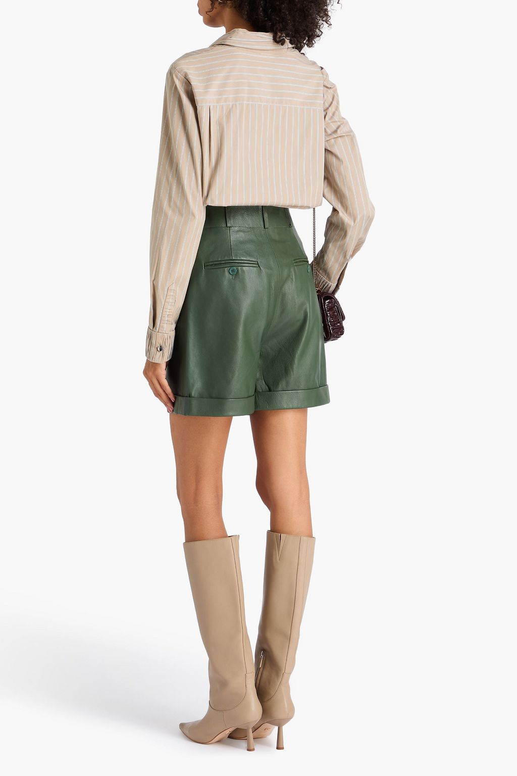 TORY BURCH Striped cotton-poplin shirt