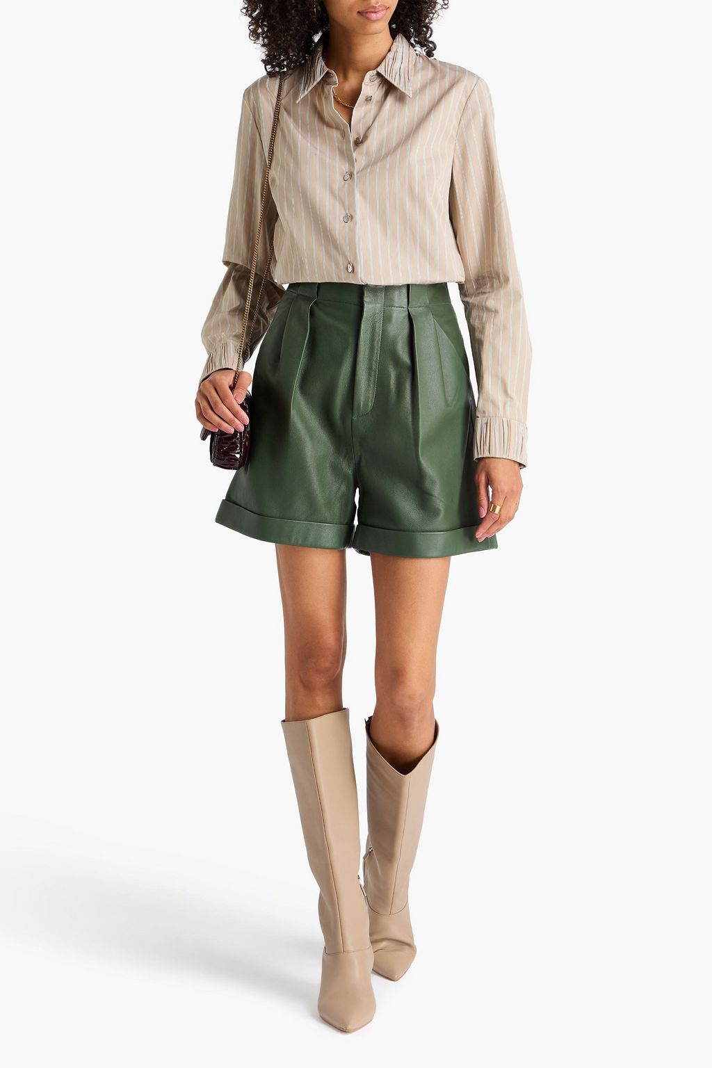 TORY BURCH Striped cotton-poplin shirt