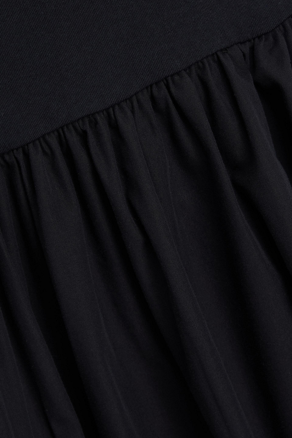 Frame Cotton-jersey And Poplin Maxi Dress In Black