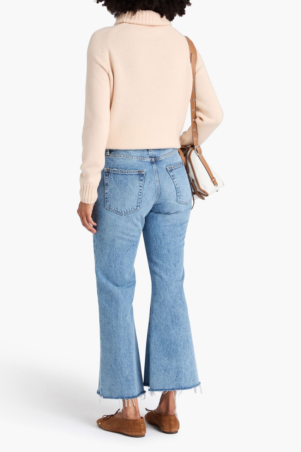 FRAME The Pixie Lax acid-wash high-rise flared jeans