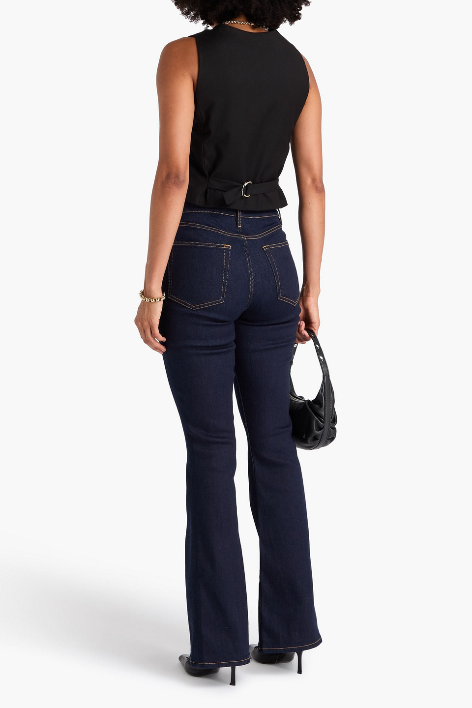 Frame Le High Flare High-rise Flared Jeans In Blue