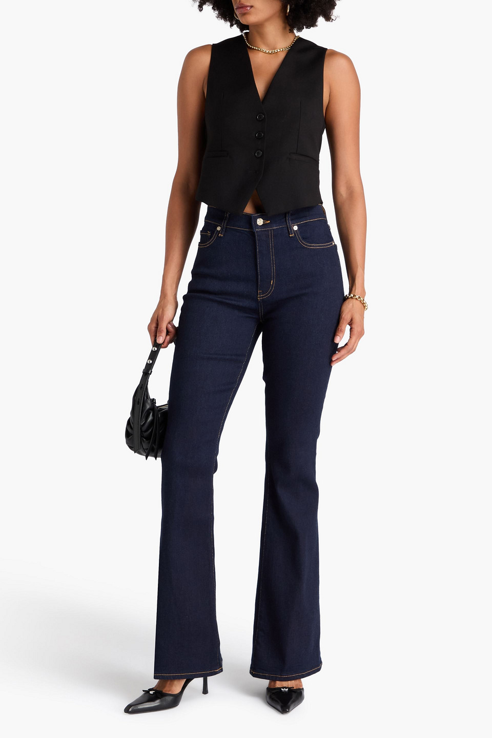 Frame Le High Flare High-rise Flared Jeans In Blue
