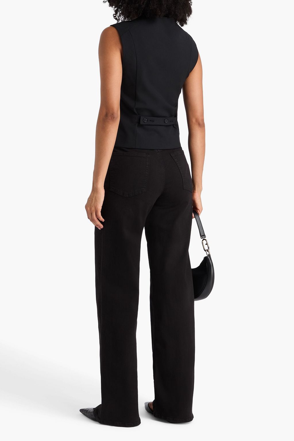 FRAME Le Slim Palazzo high-rise wide-leg jeans